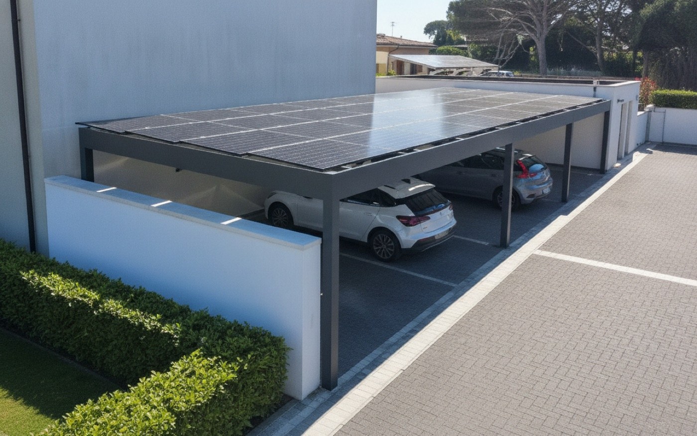 Carport con copertura fotovoltaica